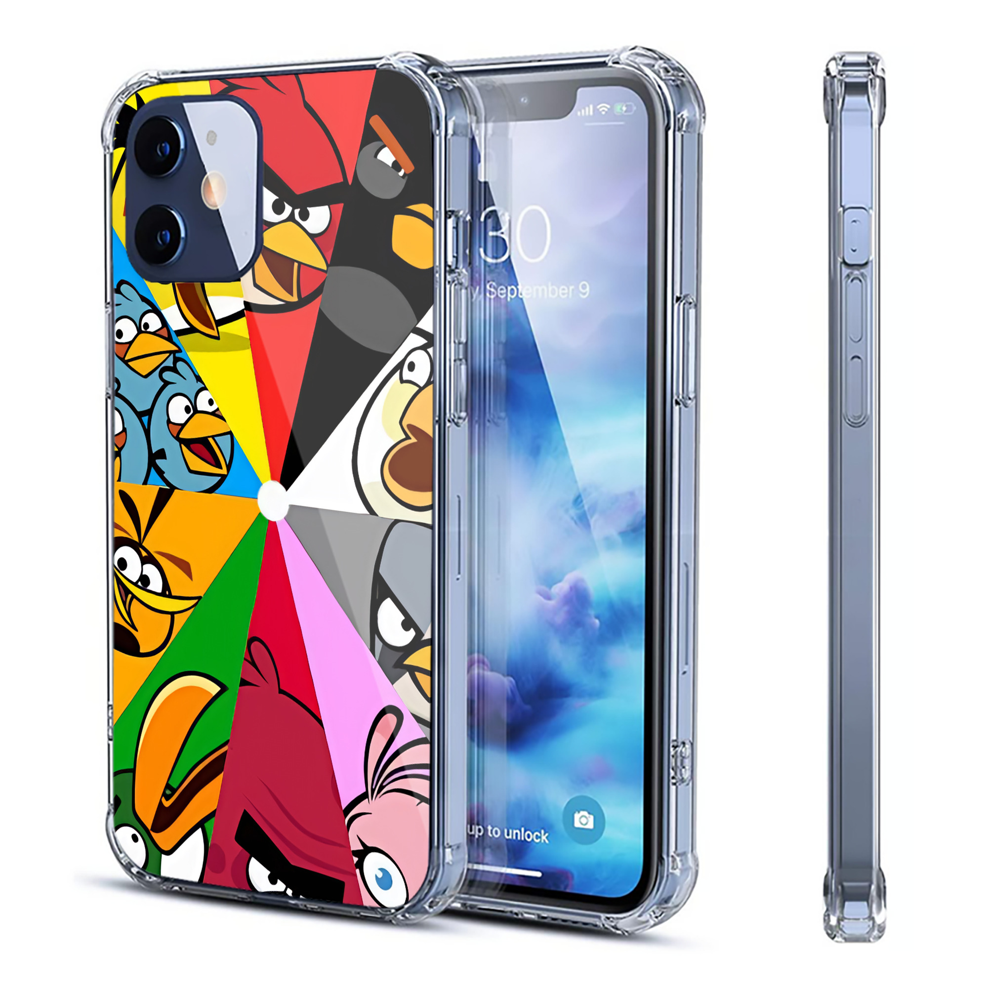 （画像用） Angry Birds アングリーバード 【iPhone 12シリーズ対応】透明スマホケース（クリアソフトケース）
